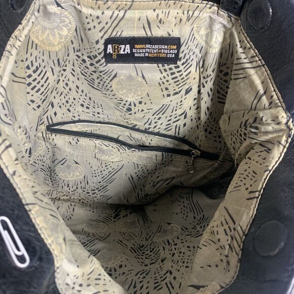 $465 ARZA DESIGN Messenger Laptop / Convertible Bag Distressed Black Leather - Picture 10 of 11